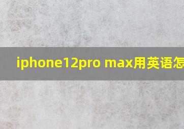 iphone12pro max用英语怎么说